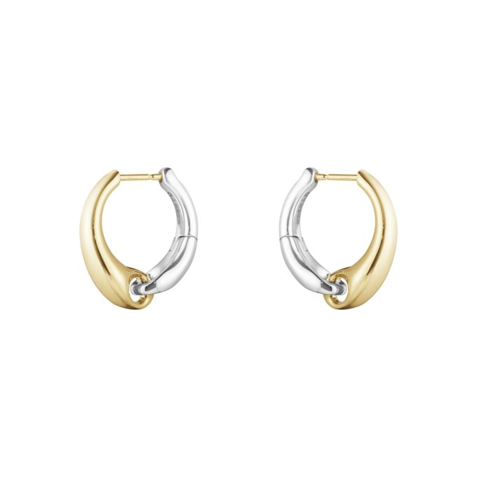 Georg Jensen Reflect Large Hoop Earrings Yellow Gold
