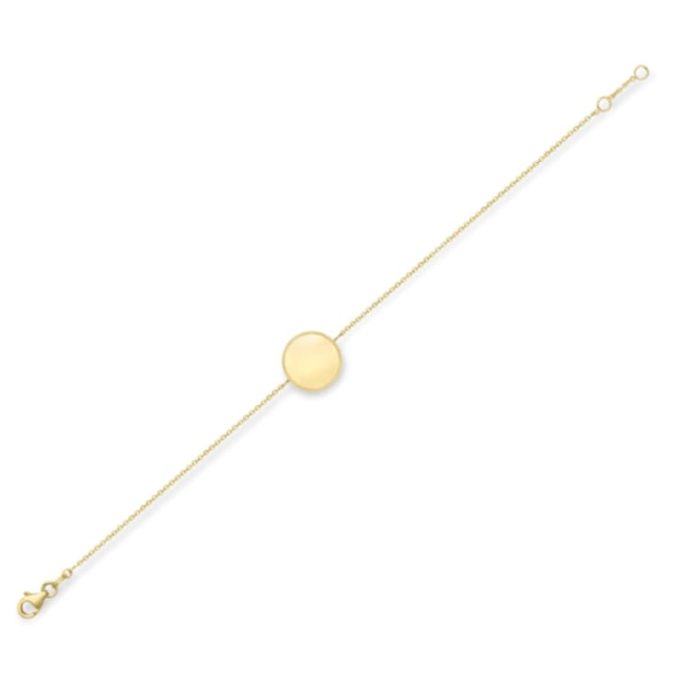 Yellow Gold Disc Inset Fine Bracelet
