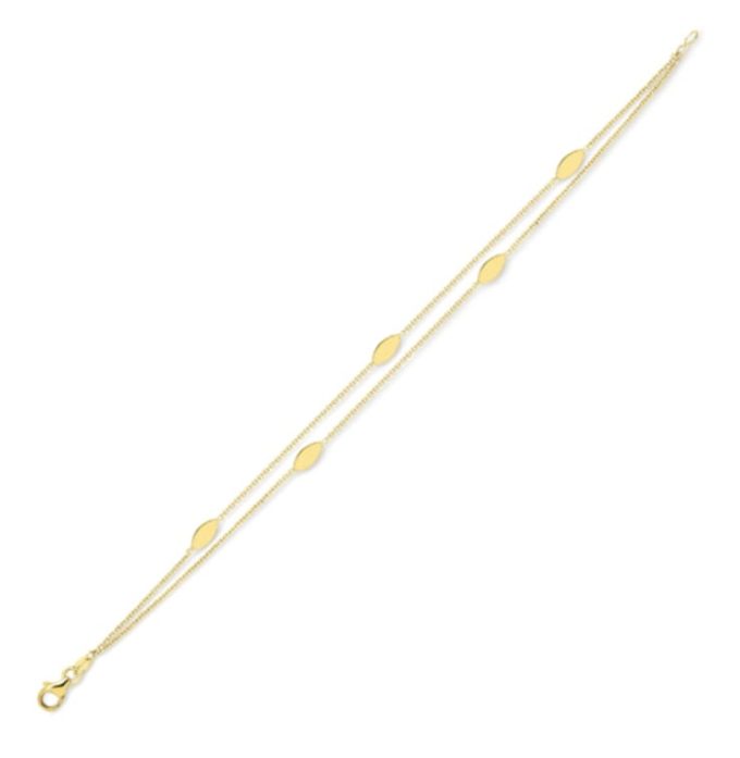 Yellow Gold Navette Link Fine Bracelet