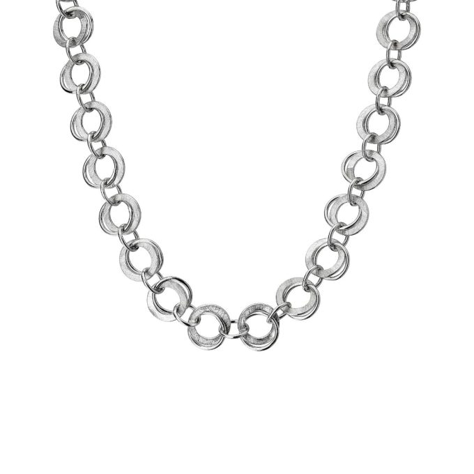 Silver Layered Circle Link Necklace
