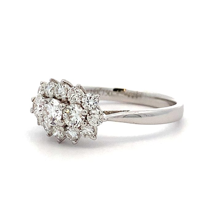 White Gold 1.00ct Diamond Cluster Ring