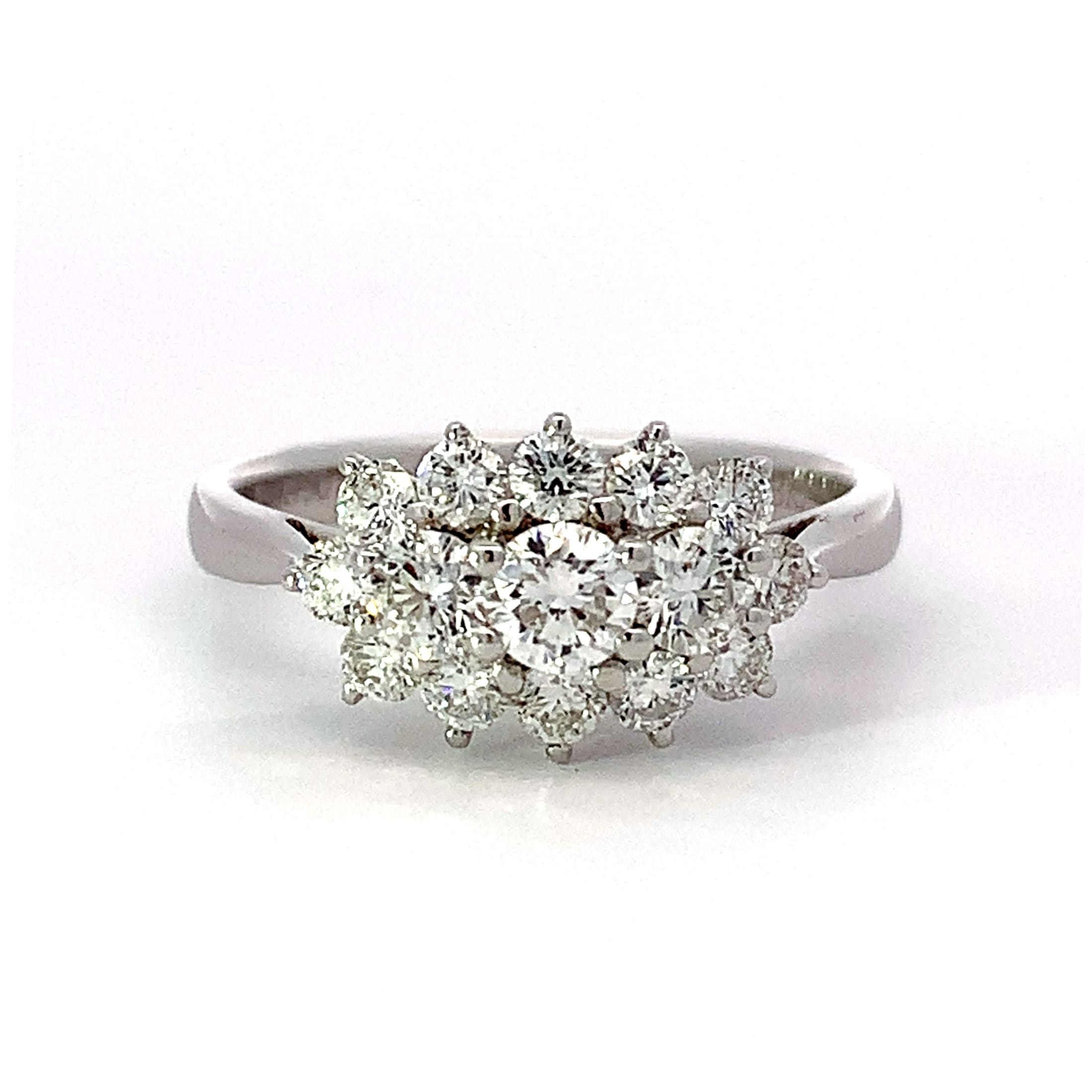 White Gold 1.00ct Diamond Cluster Ring