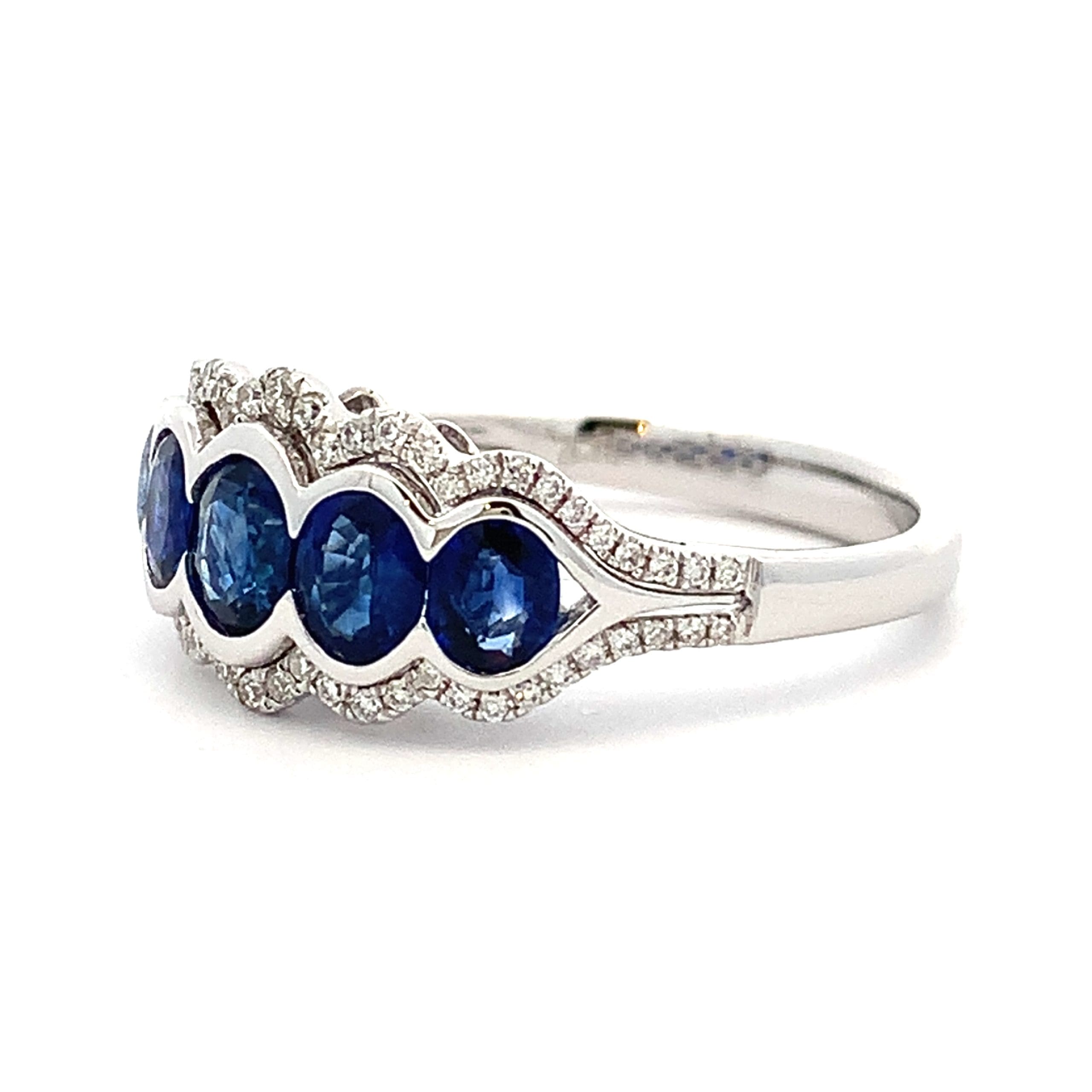 Sapphire and Diamond Five Stone Dress Ring