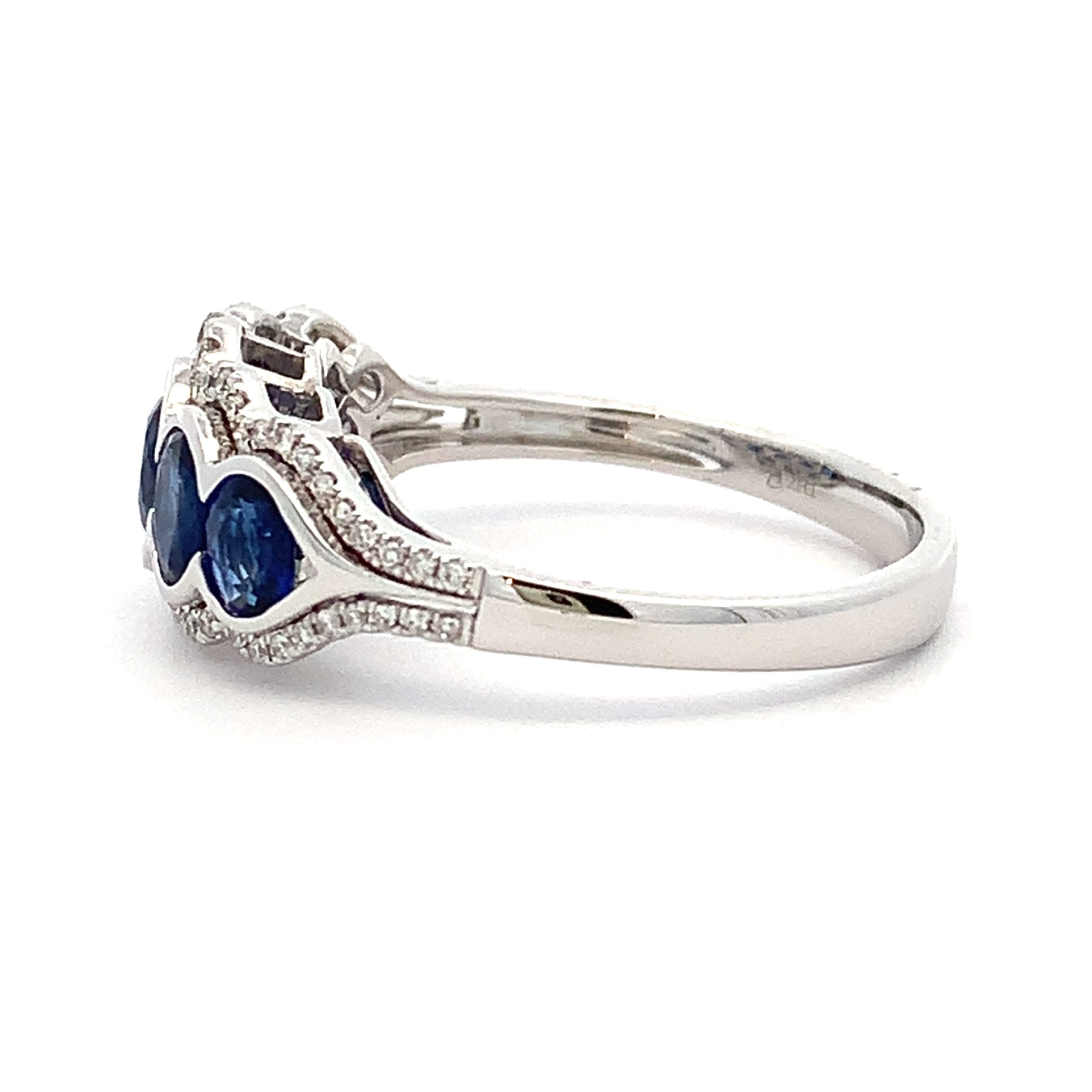 Sapphire and Diamond Five Stone Dress Ring