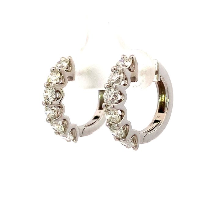 2.00ct Diamond White Gold Hoop Earrings