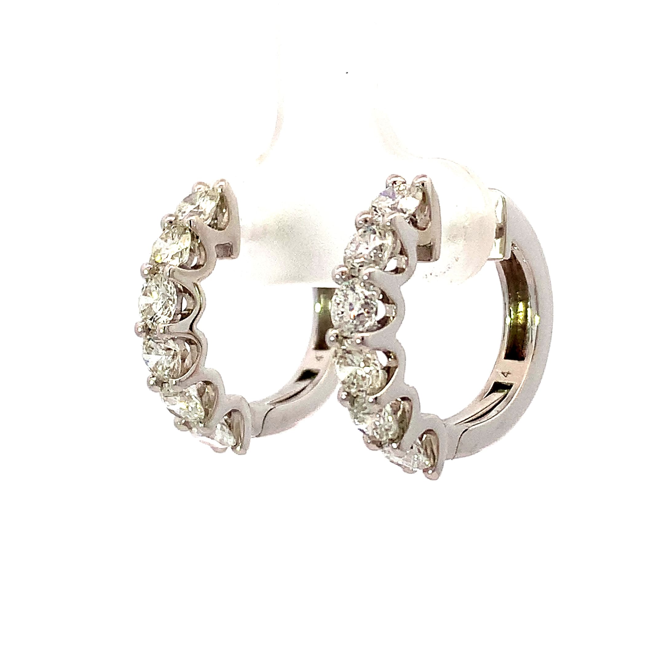 2.00ct Diamond White Gold Hoop Earrings
