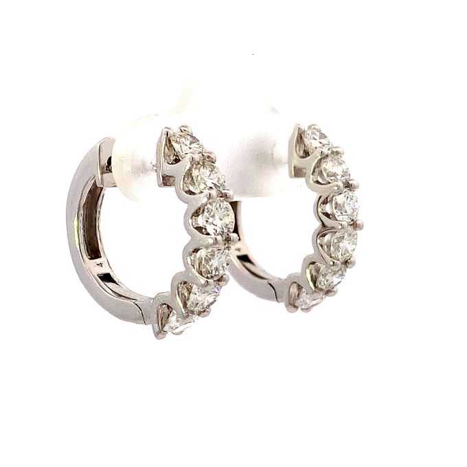2.00ct Diamond White Gold Hoop Earrings