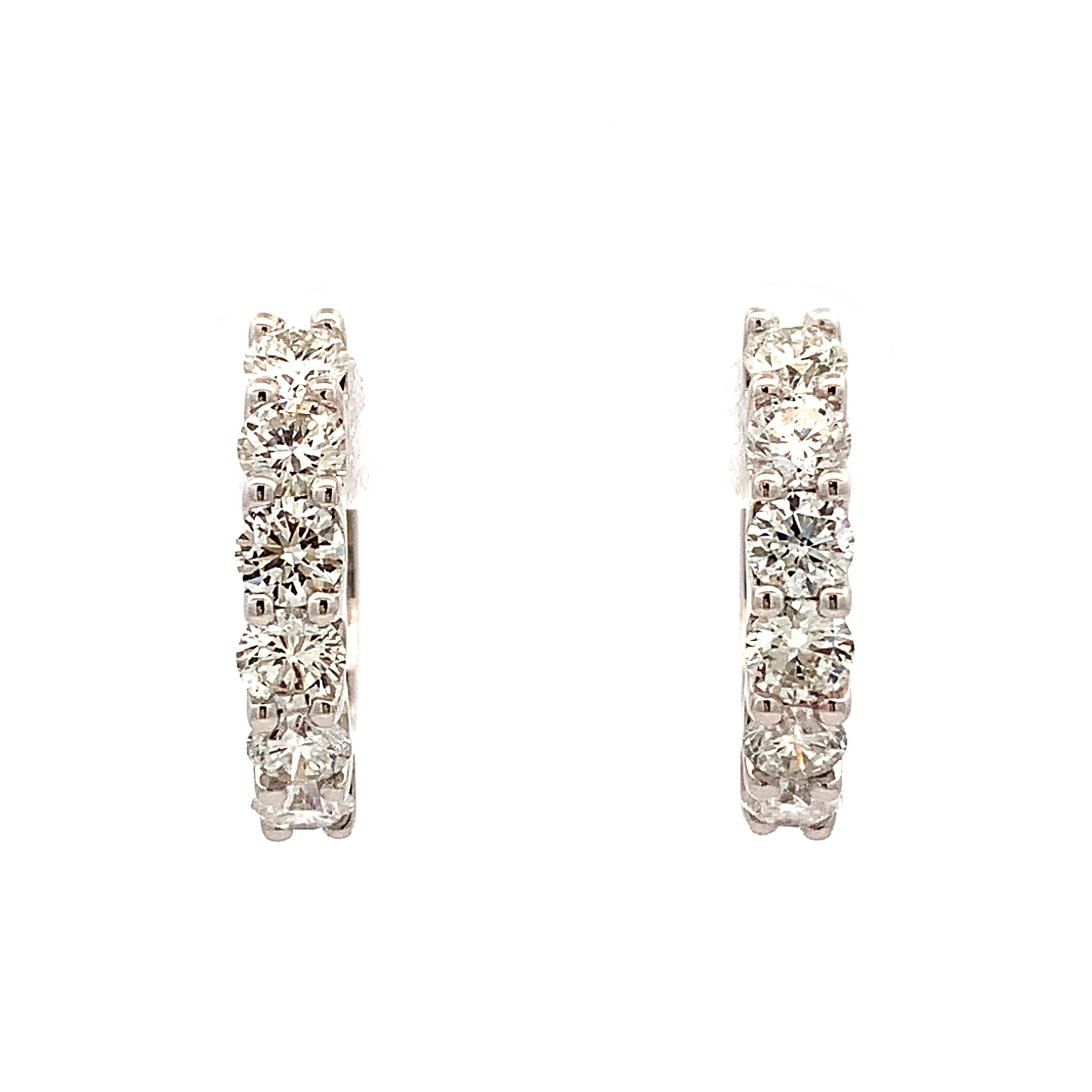 2.00ct Diamond White Gold Hoop Earrings