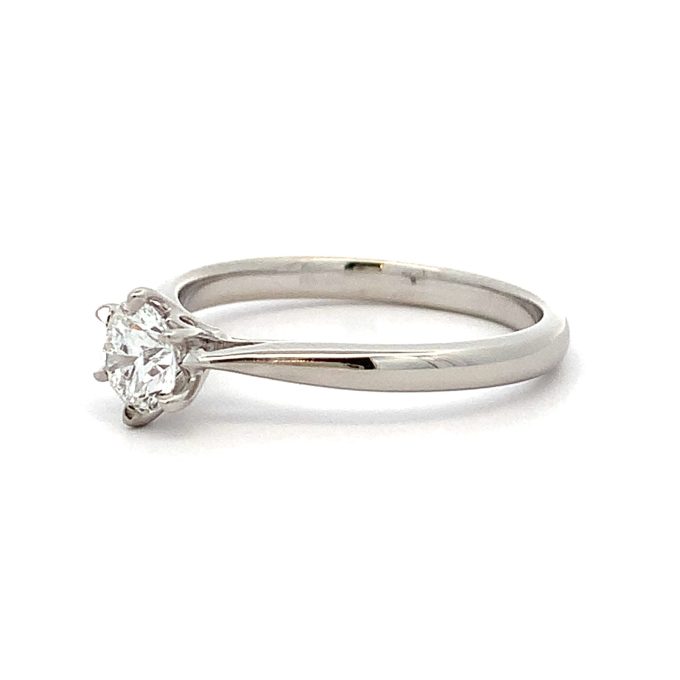 0.53ct Diamond Six Claw Platinum Solitaire Ring