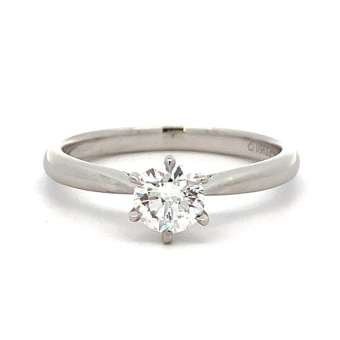 0.53ct Diamond Six Claw Platinum Solitaire Ring