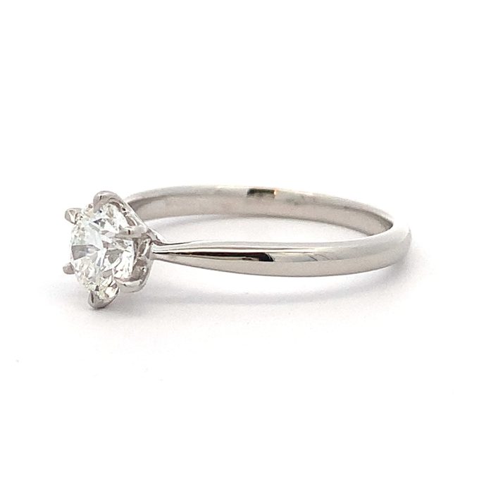 0.77ct Diamond Six Claw Platinum Solitaire Ring