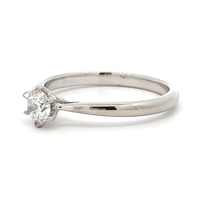 0.33ct Diamond Six Claw Platinum Solitaire Ring
