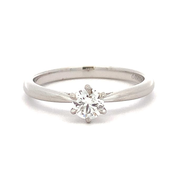 0.33ct Diamond Six Claw Platinum Solitaire Ring