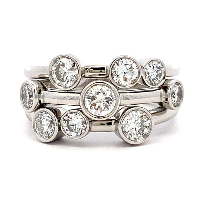 1.60ct Diamond Platinum Bubble Ring