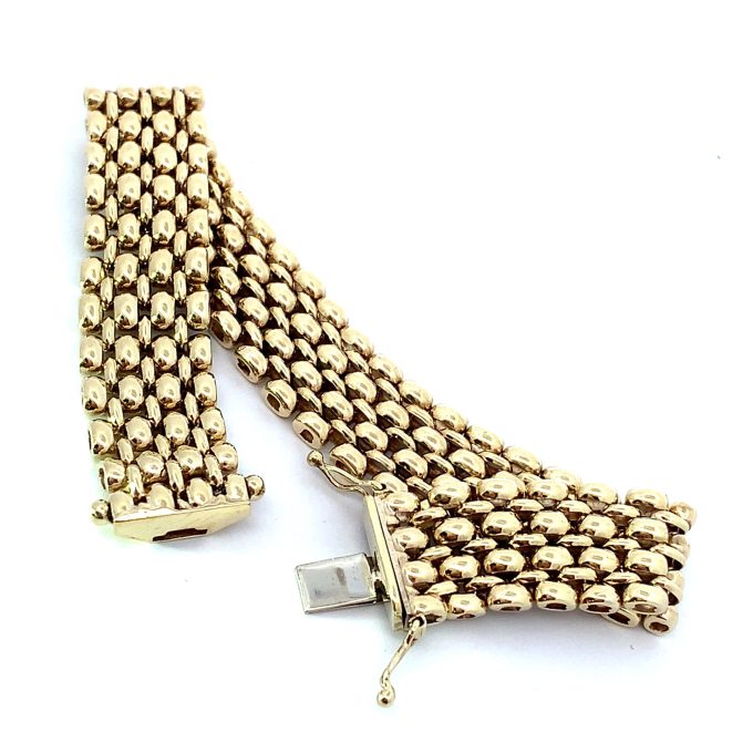 9 Carat Gold Brick Link Bracelet