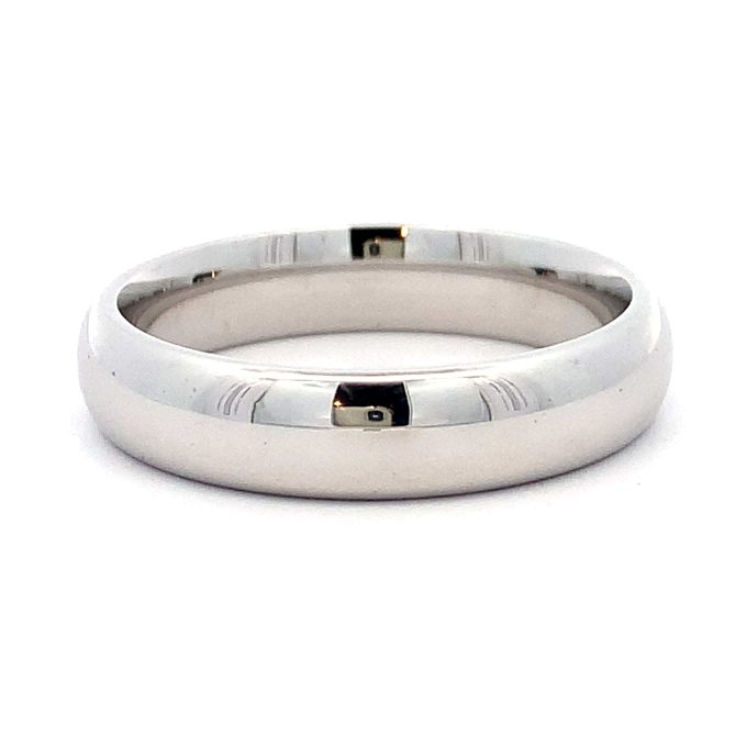 18ct White Gold Gents 5mm Court Wedding Band