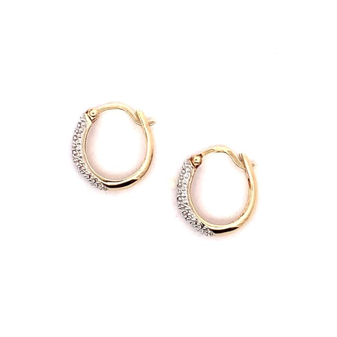 Diamond Set Gold Hoop Earrings