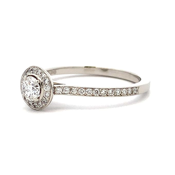 Boodles Diamond Halo Platinum Solitaire Ring