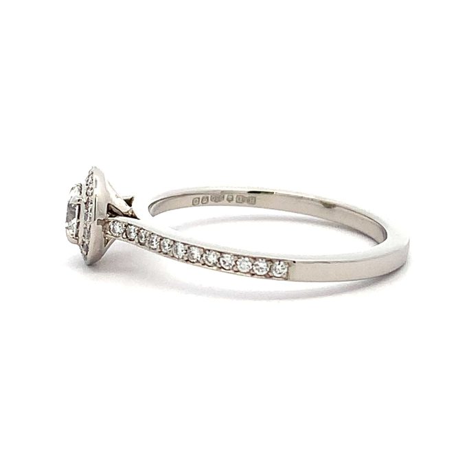 Boodles Diamond Halo Platinum Solitaire Ring