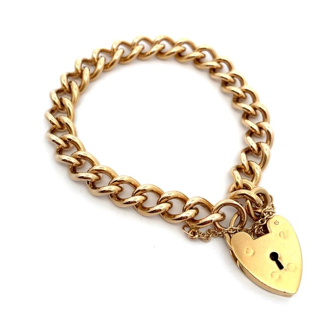 Ladies Rolled Gold Curb Charm Bracelet