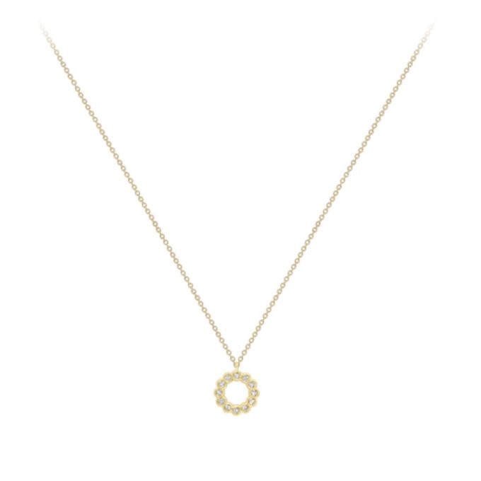 18ct Yellow Gold Diamond Circle Necklace