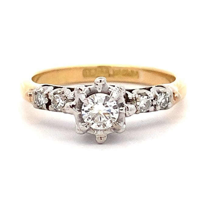 Vintage 18ct & Platinum Diamond Solitaire Ring