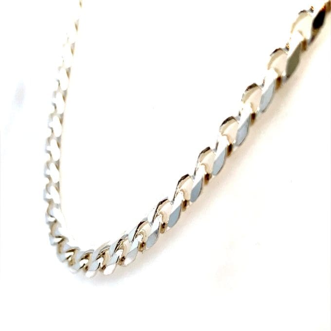 Silver Bombe Curb Link Chain 18"
