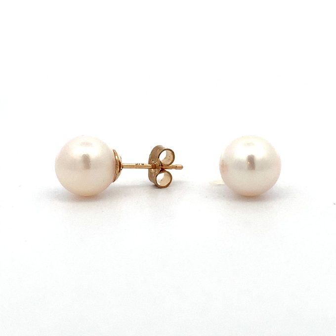 White Freshwater Pearl Stud Earrings