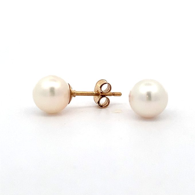 White Freshwater Pearl Stud Earrings