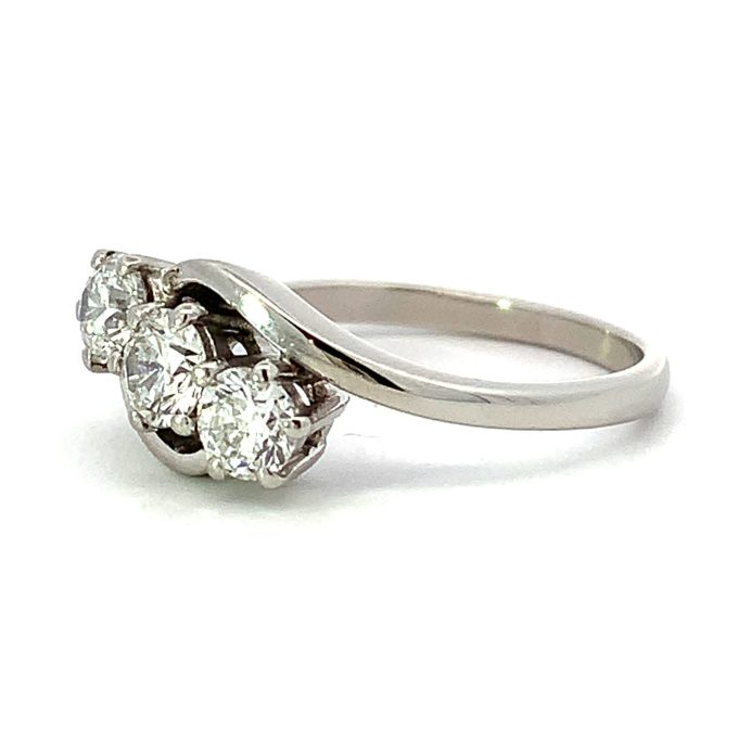 Platinum Three Diamond Twist Ring