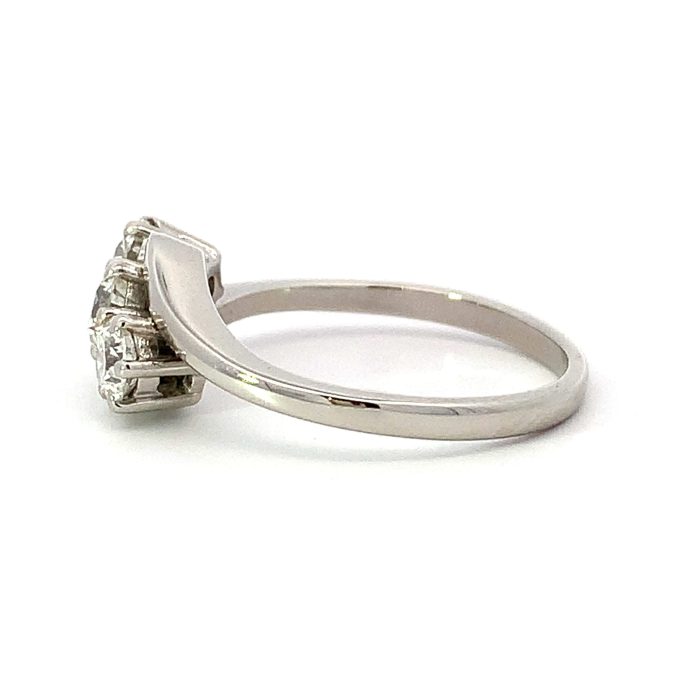 Platinum Three Diamond Twist Ring