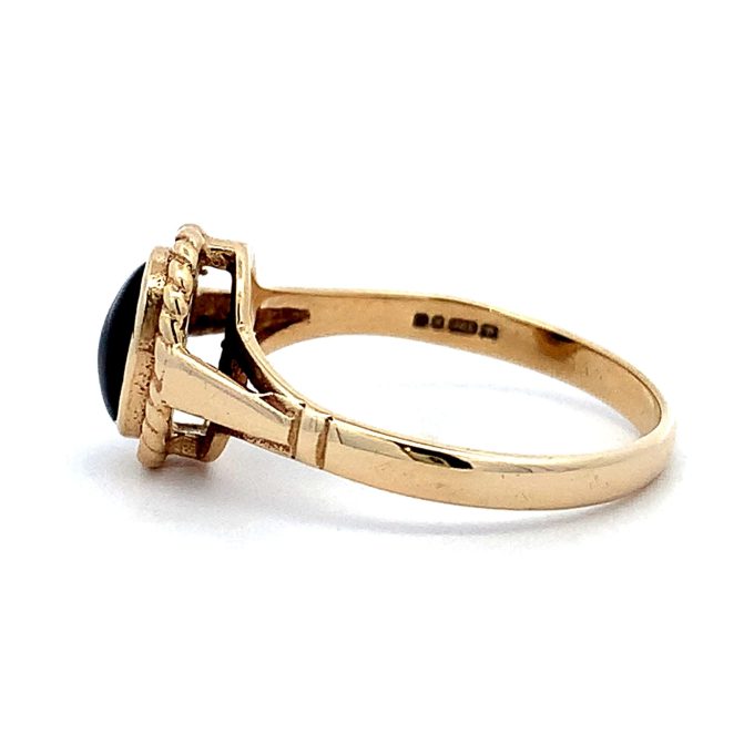 9ct Gold Onyx Wire Frame Ring