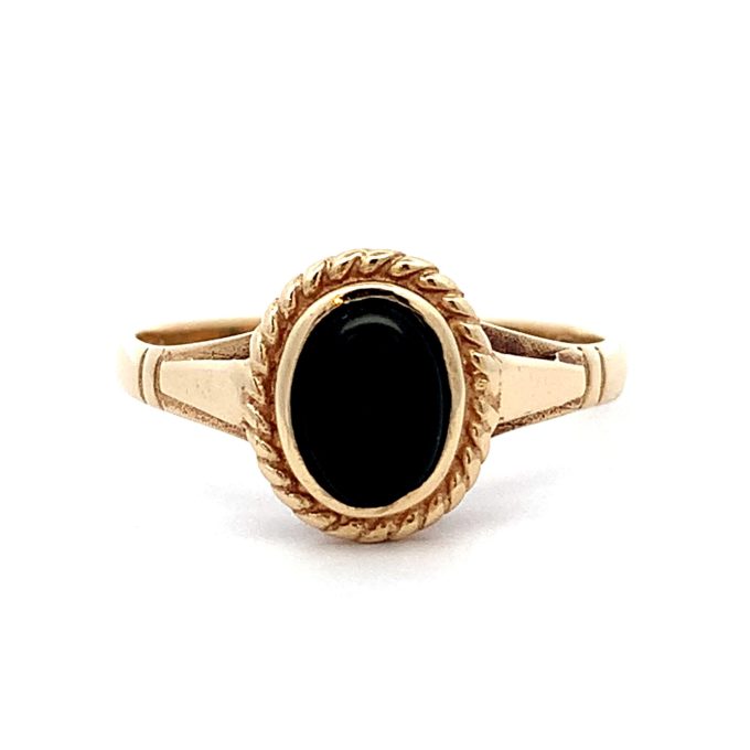 9ct Gold Onyx Wire Frame Ring
