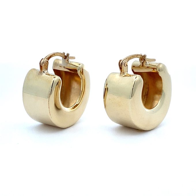 Chunky Yellow Gold Hoop Earrings