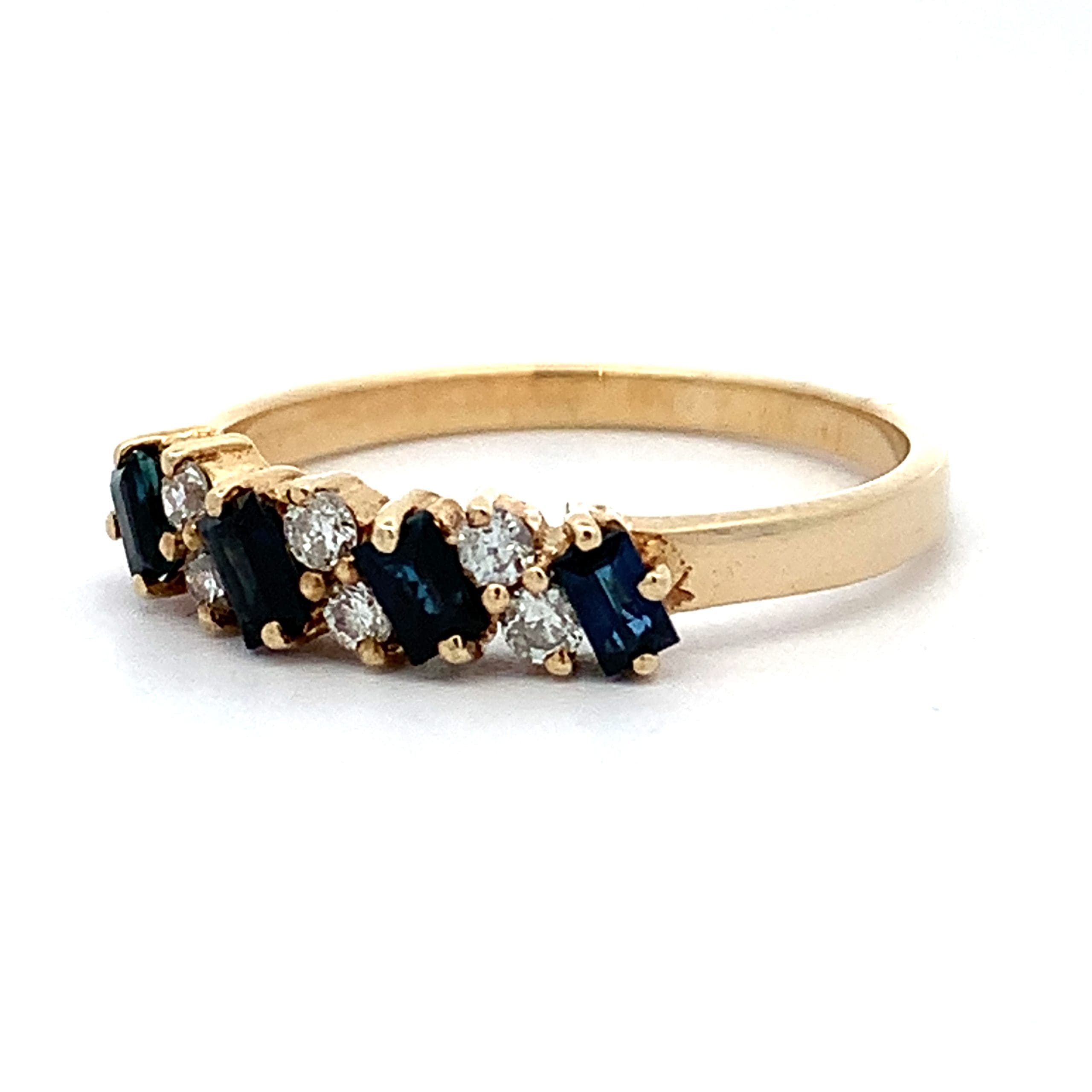 Sapphire and Diamond Gold Dress Ring