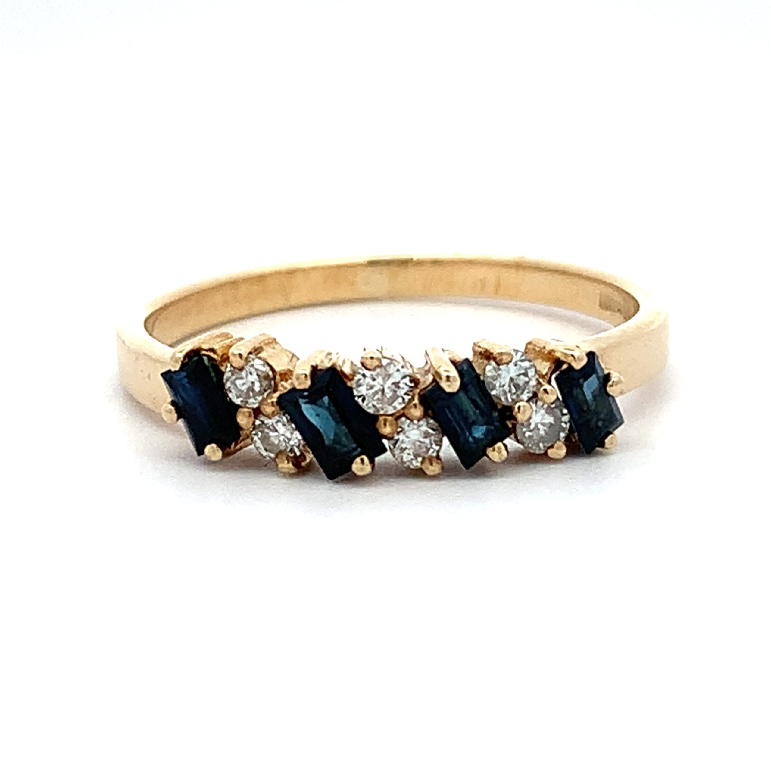 Sapphire and Diamond Gold Dress Ring