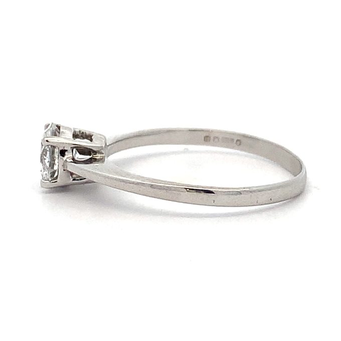 0.62ct Diamond Four Claw Platinum Solitaire Ring