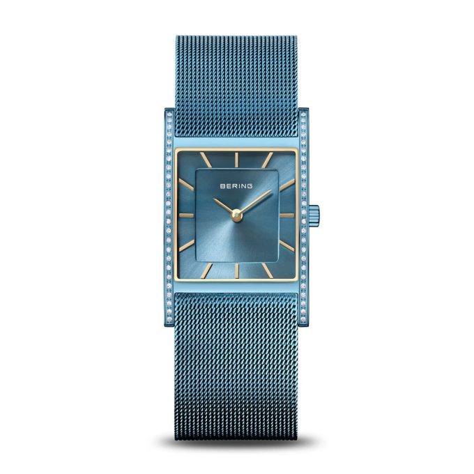 Bering Ladies Blue Square Dial Watch 10426-398-S