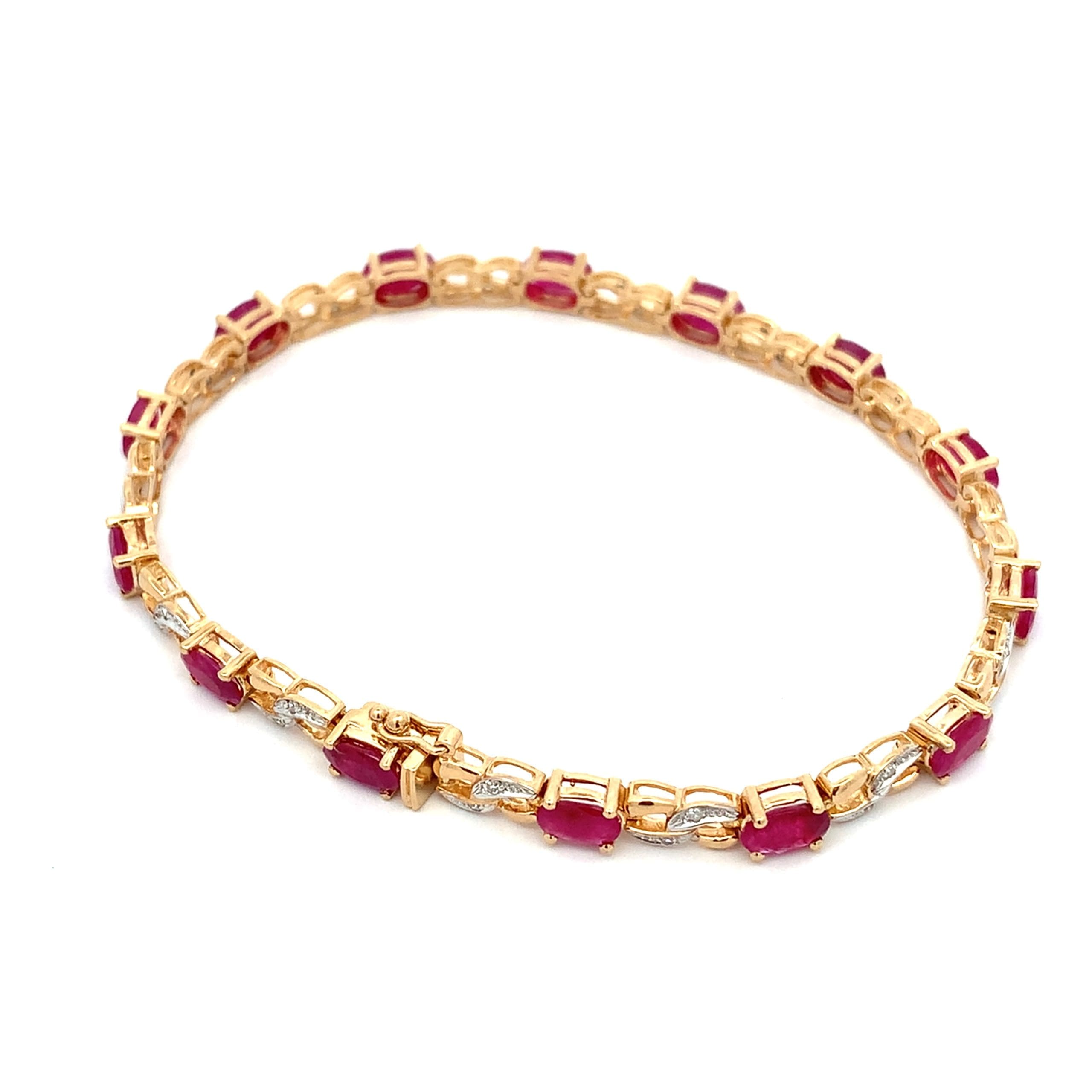 Yellow Gold Ruby and Diamond Dress Bracelet