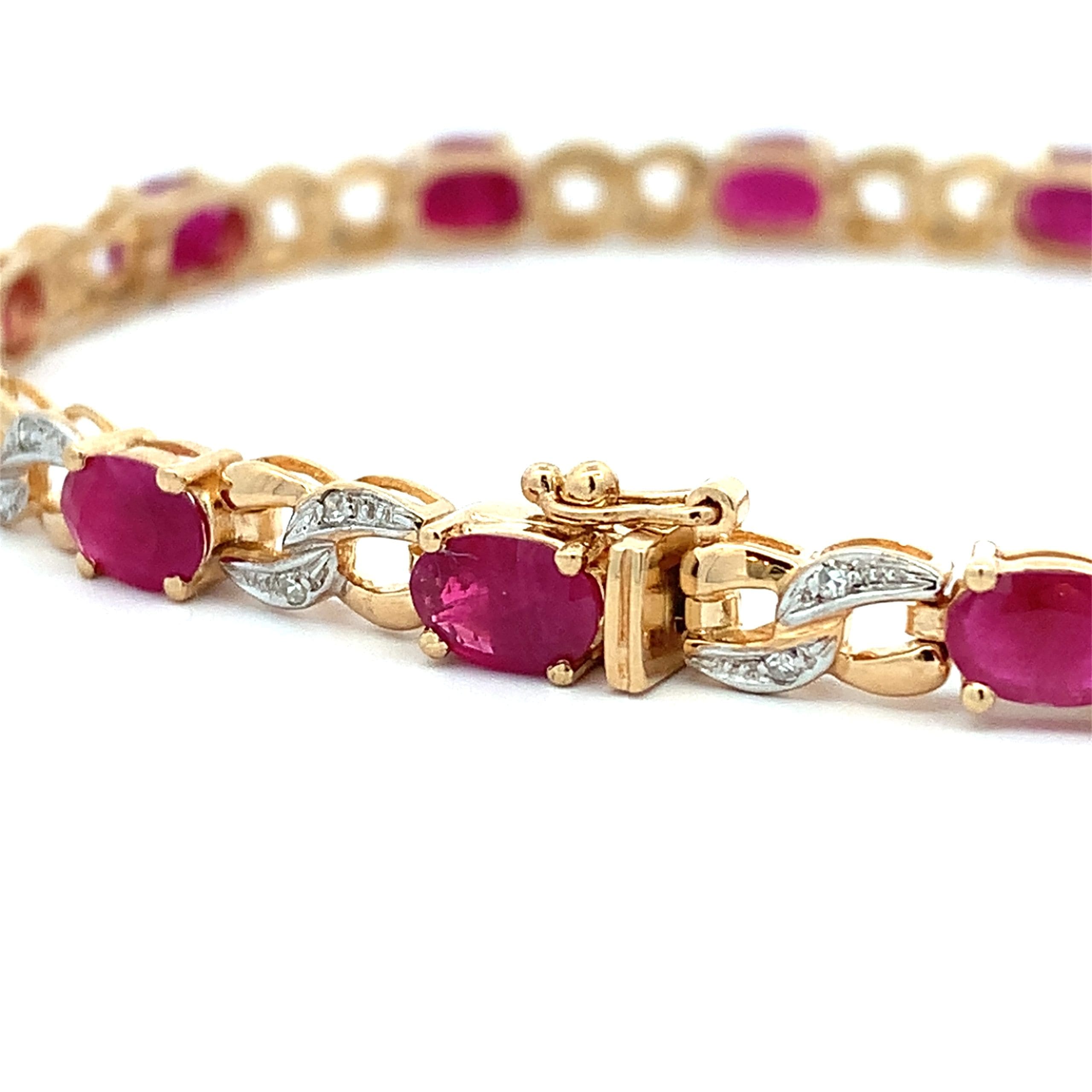 Yellow Gold Ruby and Diamond Dress Bracelet