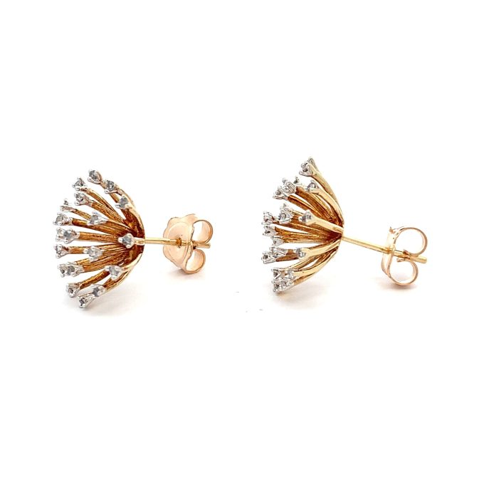 Vintage Diamond Burst Stud Earrings