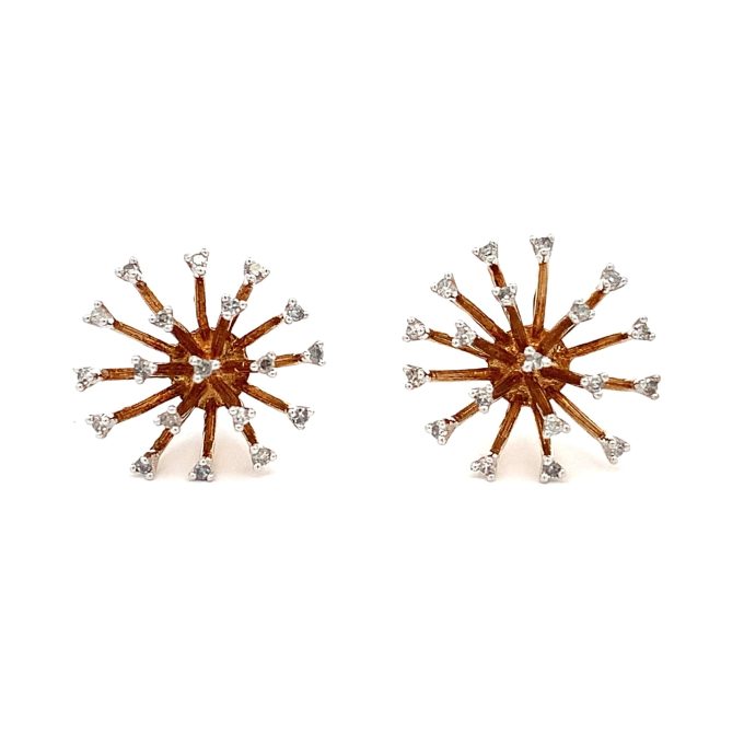 Vintage Diamond Burst Stud Earrings