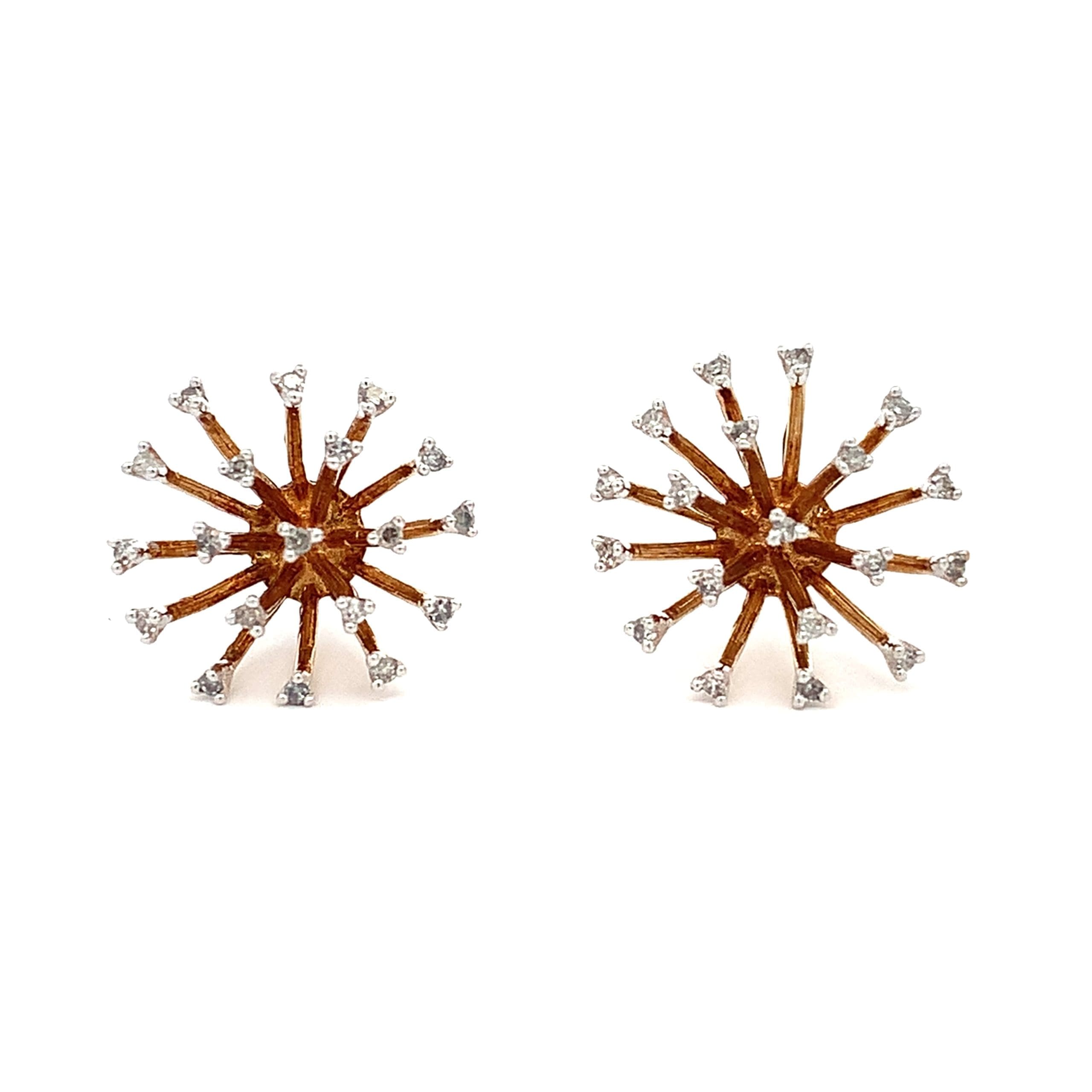 Vintage Diamond Burst Stud Earrings