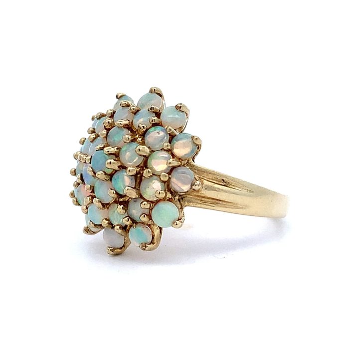 Round Opal Cluster Dress Ring