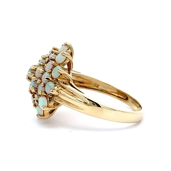 Round Opal Cluster Dress Ring