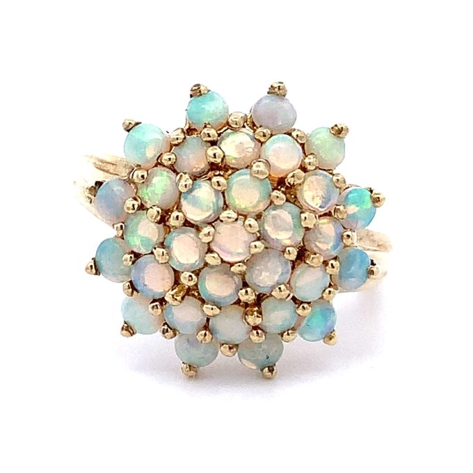 Round Opal Cluster Dress Ring