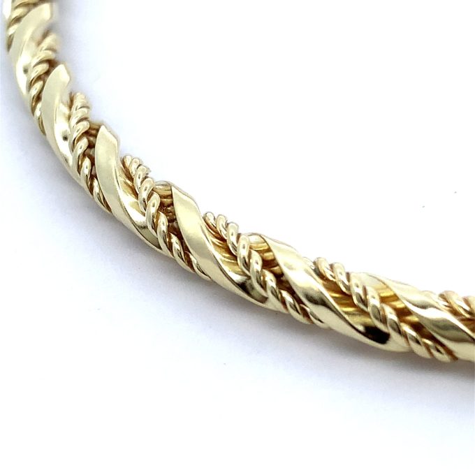 14 Carat Yellow Gold Solid Twist Bangle