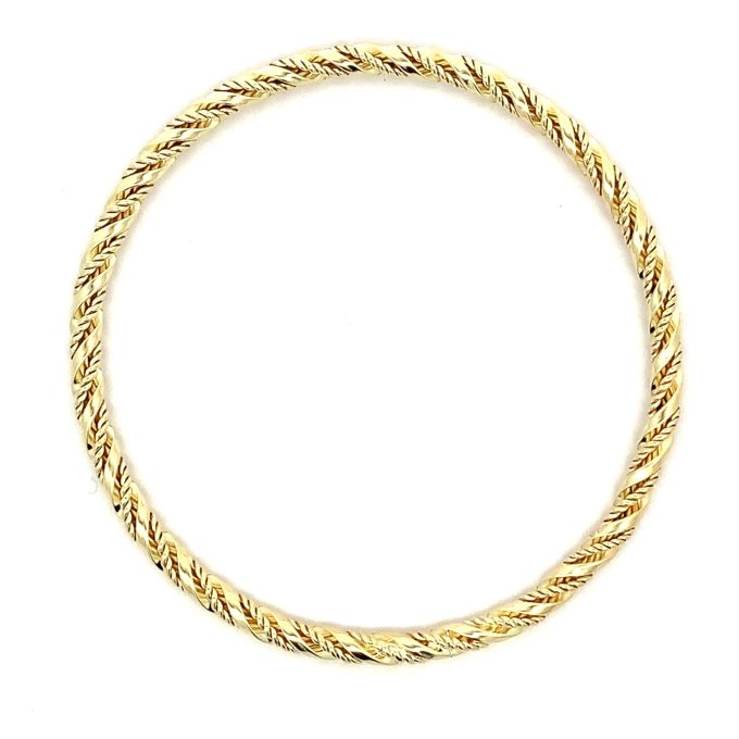 14 Carat Yellow Gold Solid Twist Bangle