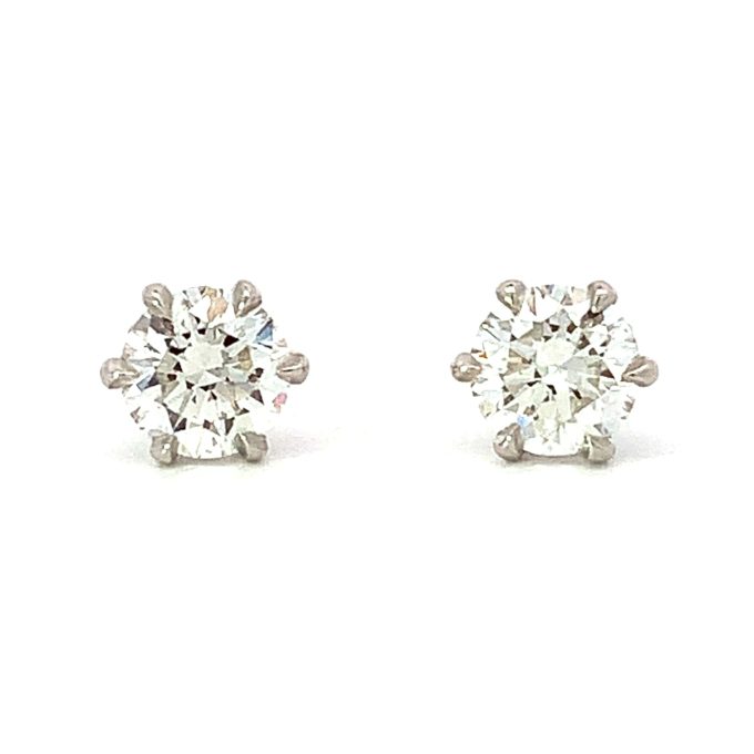 1.00ct Diamond Platinum Stud Earrings