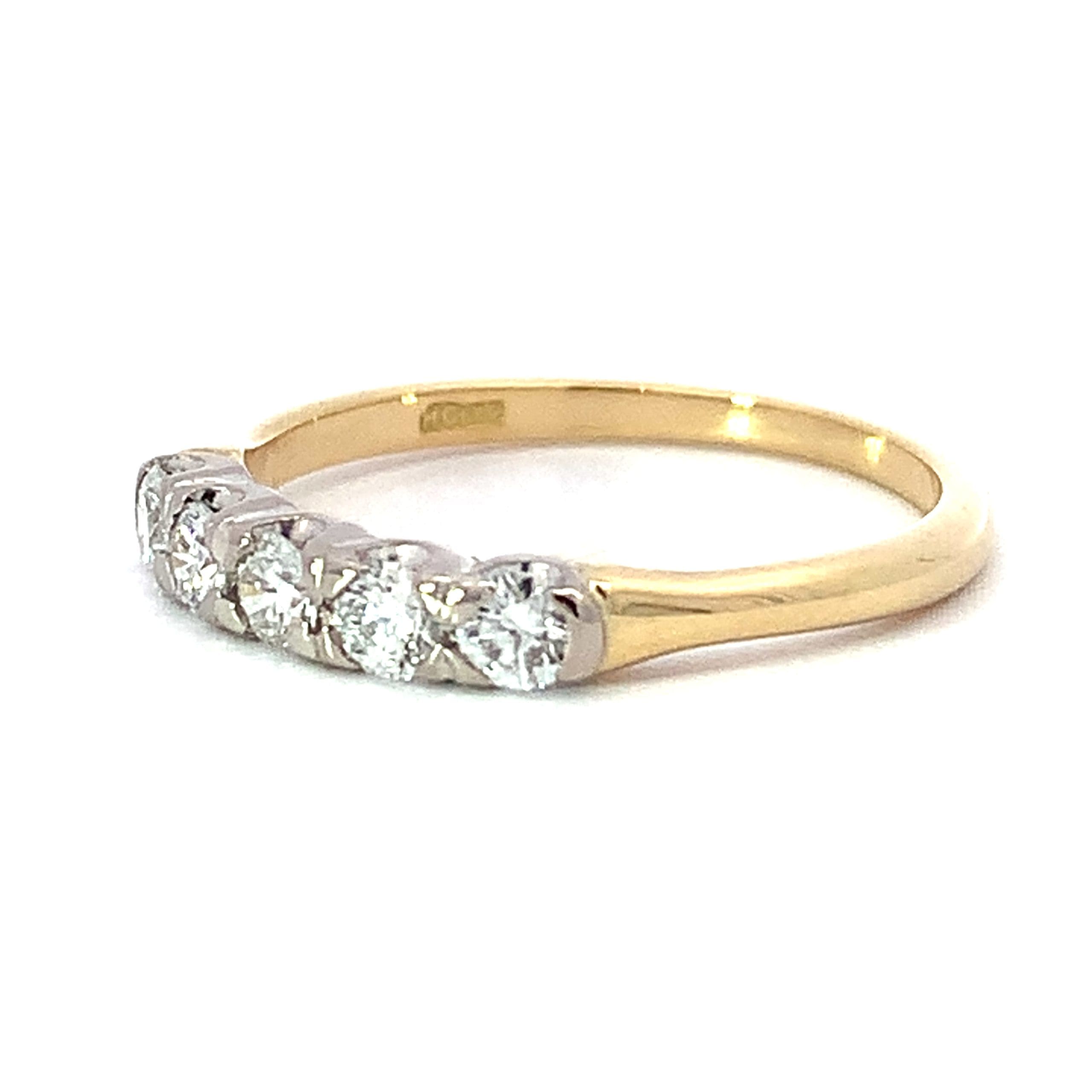 Yellow Gold Diamond Five Stone Eternity Ring